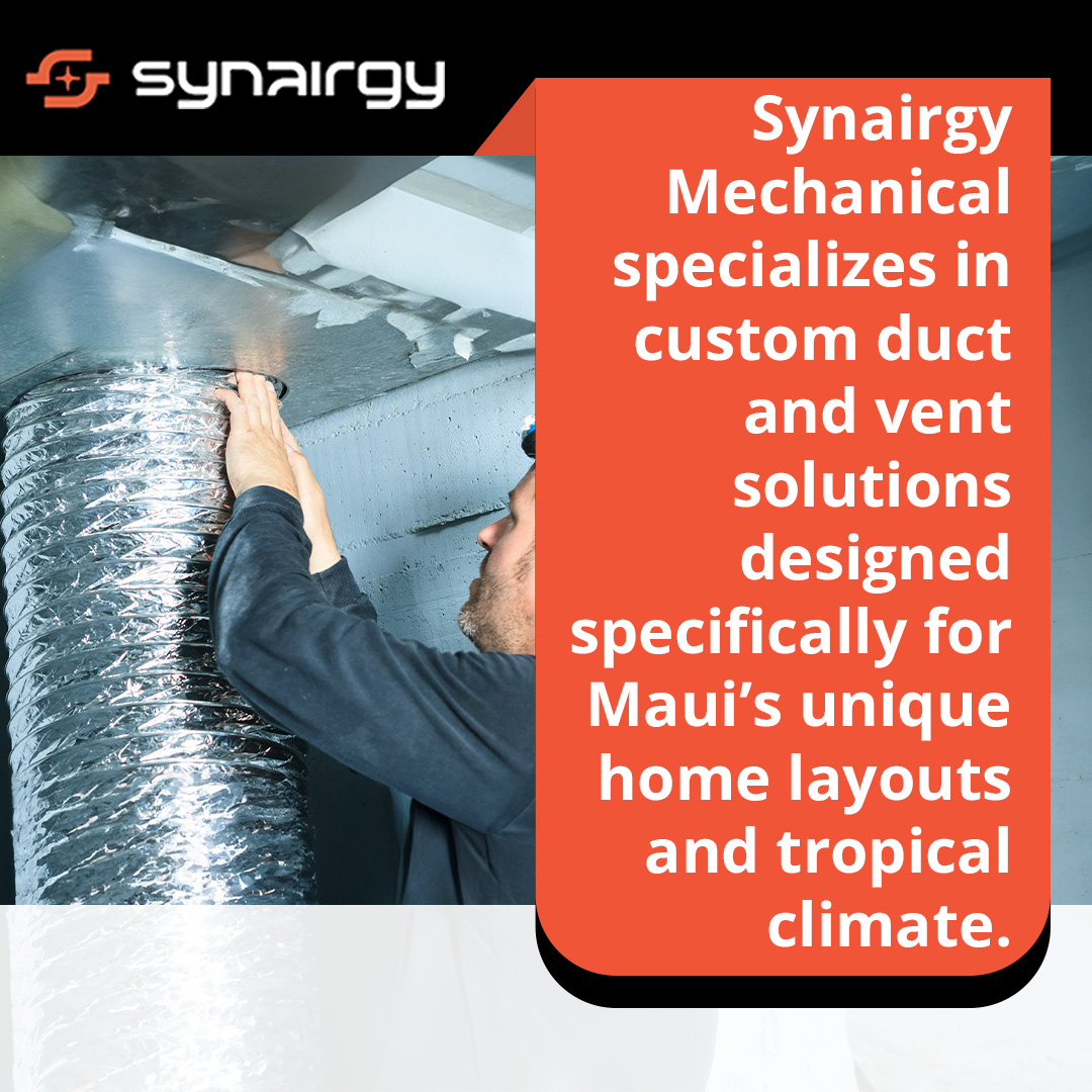Technician installing and sealing HVAC ductwork for improved airflow and energy efficiency in Maui home